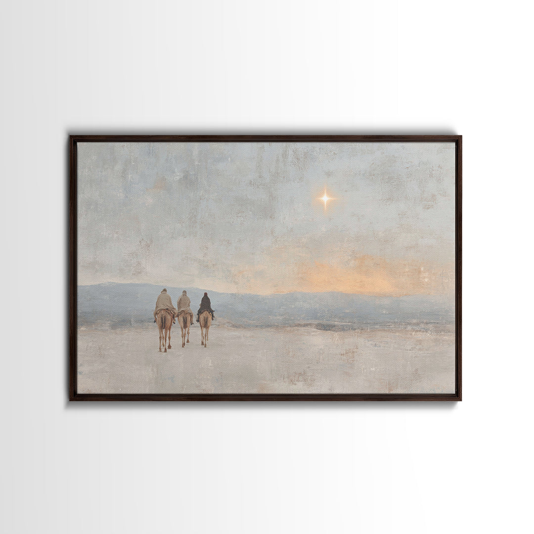 Dawn Star Path | Framed Canvas Print | Christian Art Work | Christmas Art | Christian Art Canvas | Christian Christmas Decor | Jesus Painti
