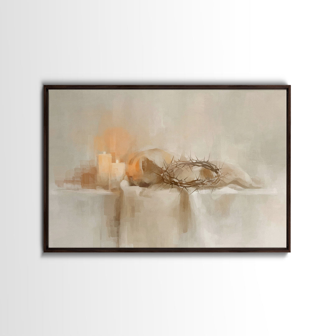 Silent Redemption | Framed Canvas Print | Christian Art Canvas | Christian Wall Art | Christian Painting | Christian Christmas Art | Christ