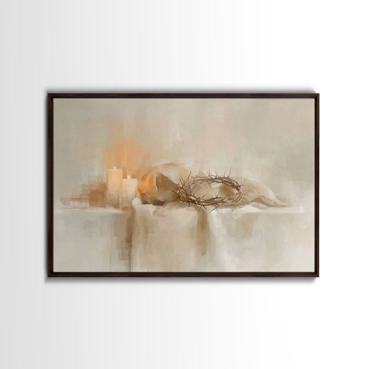 Silent Redemption | Framed Canvas Print | Christian Art Canvas | Christian Wall Art | Christian Painting | Christian Christmas Art | Christ