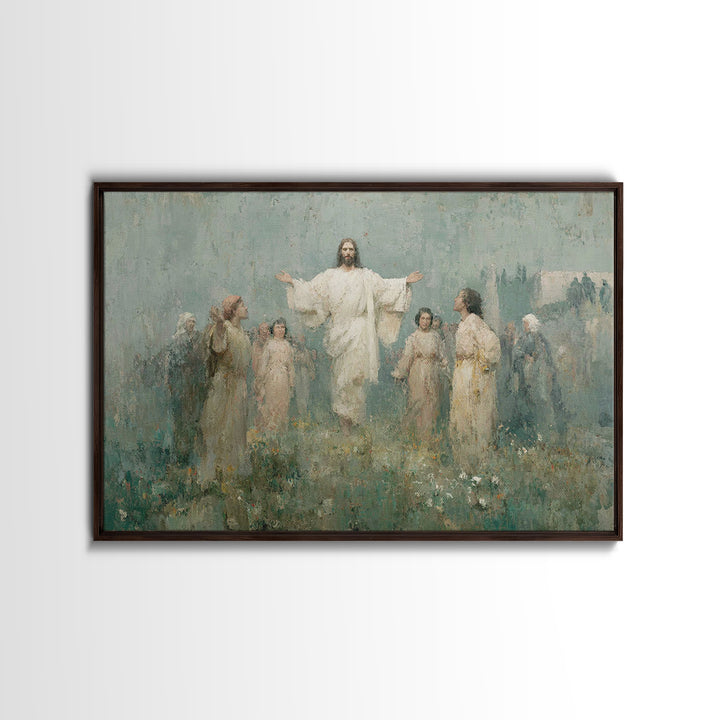 Risen Glory – Framed Canvas Print – Christian Wall Art – Jesus Painting – Christian Art Canvas – Christmas Art – Christian Decor