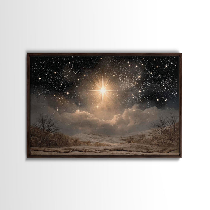 Star Of Wonder, Framed Canvas Print, Christian Art Canvas, Christmas Art, Christian Wall Art, Christian Christmas Decor, Christian Gift Ide
