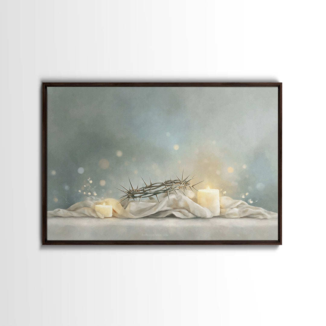 Light Of Hope, Framed Canvas Print, Christian Art Print, Christian Wall Art, Jesus Painting, Christmas Art, Christian Gift Ideas