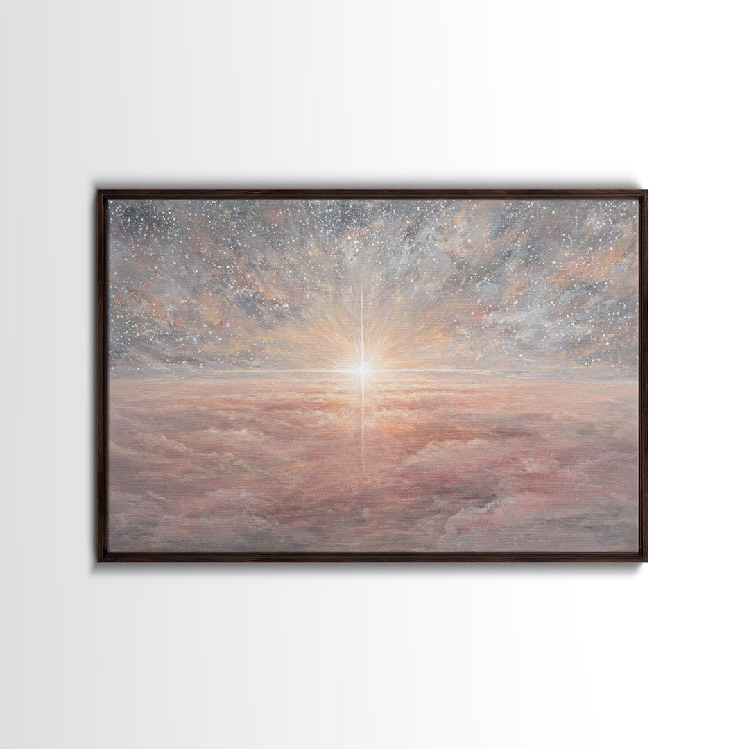Heaven’s Promise – Framed Canvas Print – Christian Wall Art – Christmas Art – Christian Art Canvas – Christian Christmas Decor – Christian