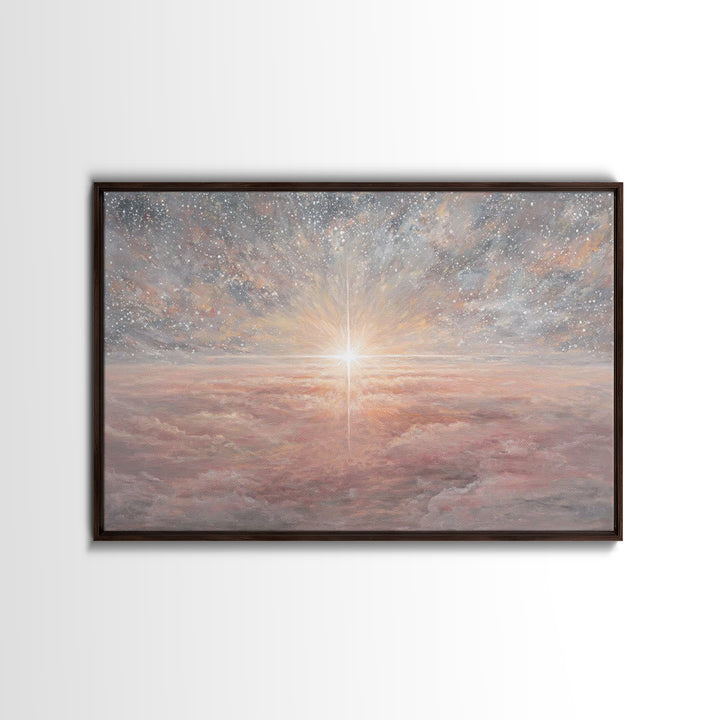 Heaven’s Promise – Framed Canvas Print – Christian Wall Art – Christmas Art – Christian Art Canvas – Christian Christmas Decor – Christian