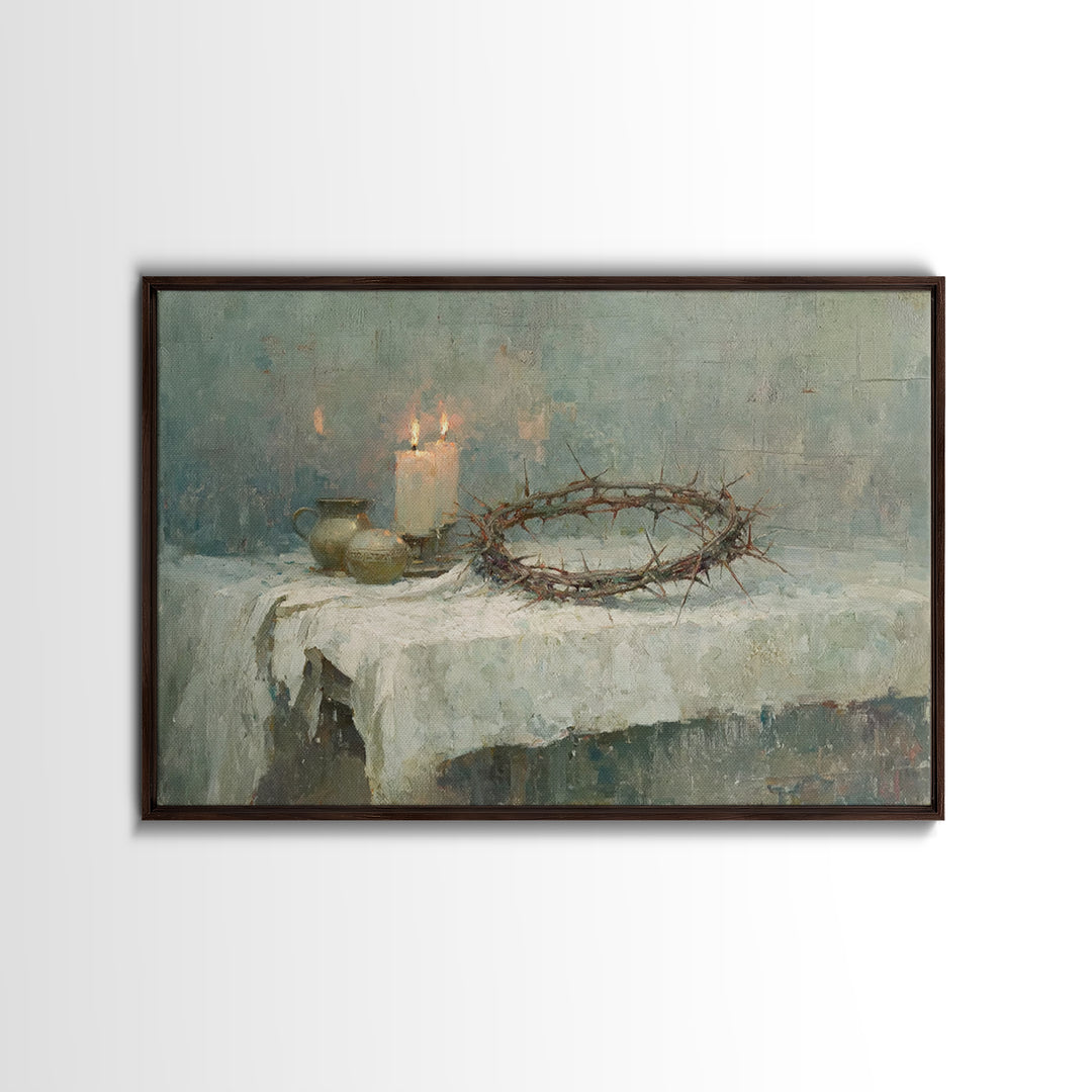 Thorns Of Grace – Framed Canvas Print – Christian Art Canvas – Christian Wall Art – Jesus Painting – Christian Christmas Art – Christian De