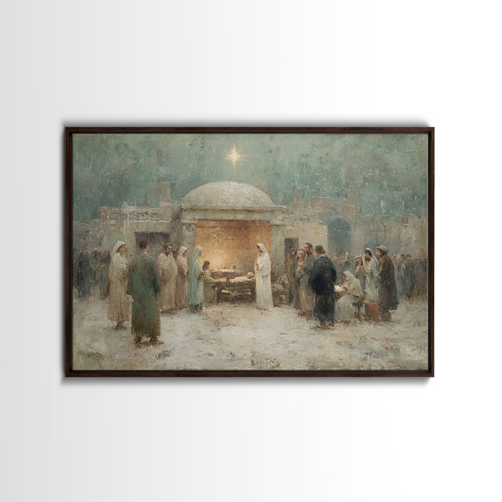 Sacred Star – Framed Canvas Print – Christmas Art – Christian Art Canvas – Christian Gift – Christian Wall Art – Jesus Painting