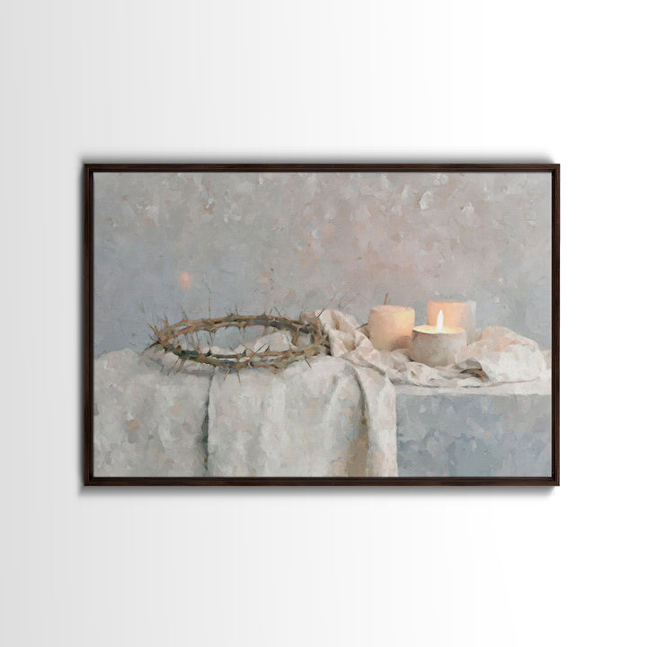 Quiet Reverence | Framed Canvas Print | Christian Wall Art | Christian Art Print | Jesus Painting | Christmas Art | Christian Decor