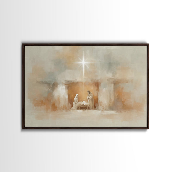 Humble Dawn – Framed Canvas Print – Jesus Painting – Christian Gift – Christian Wall Art – Christmas Art – Christian Art Canvas