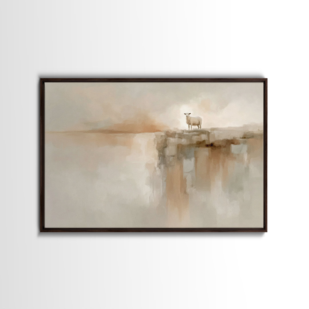 Lost Lamb Hope – Framed Canvas Print – Christian Wall Art – Christian Art Canvas – Minimalist Christian Art – Subtle Christian Art – Christ