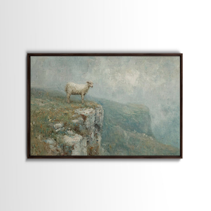 Lone Lamb Glory – Framed Canvas Print – Christian Wall Art – Christian Art Canvas – Abstract Christian Art – Subtle Christian Art – Christi