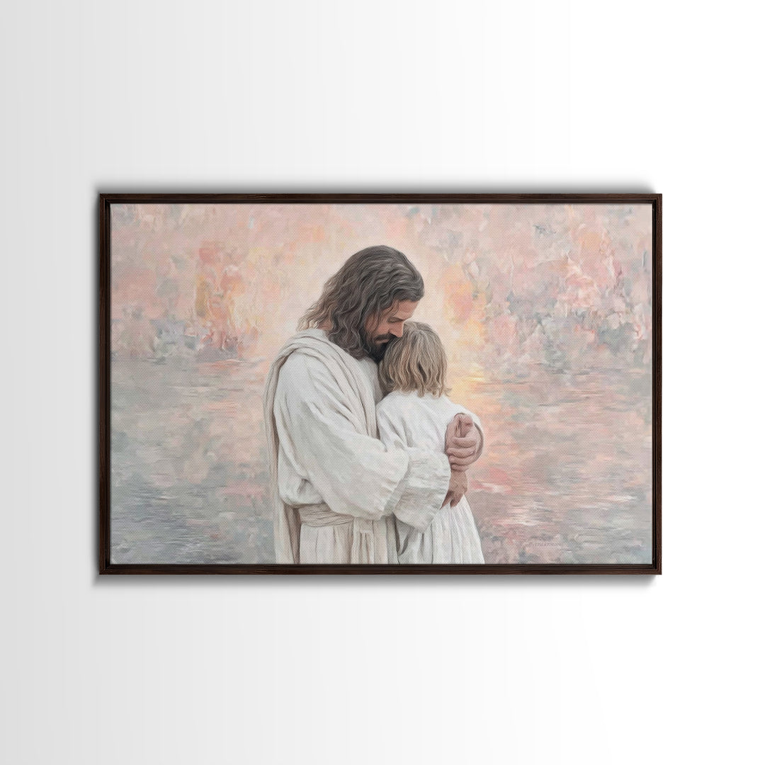 Eternal Embrace – Framed Canvas Print – Christian Wall Art – Jesus Art Print – Christian Art Canvas – Modern Christian Art – Christian Gift