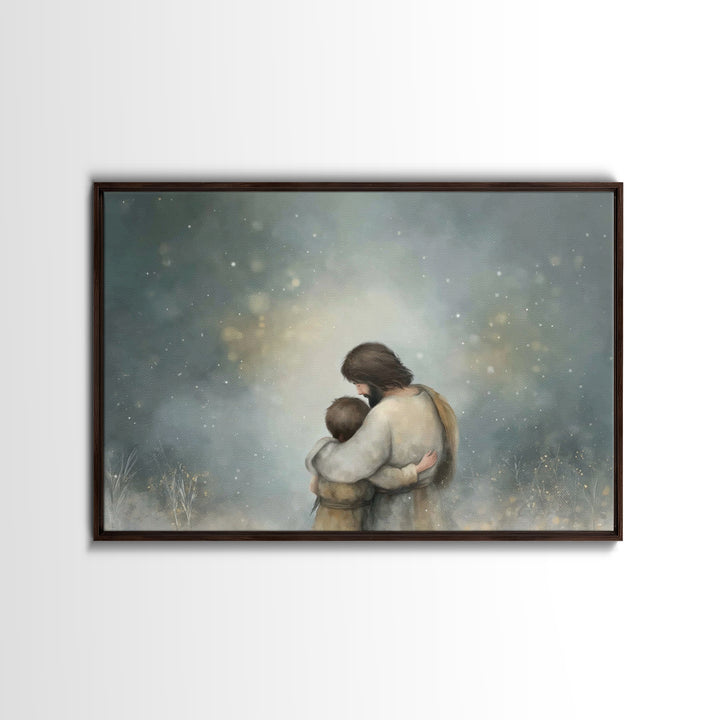 Heavenly Refuge – Framed Canvas Print – Christian Wall Art – Jesus Canvas Art – Christian Art Canvas – Moody Christian Art – Christian Pain