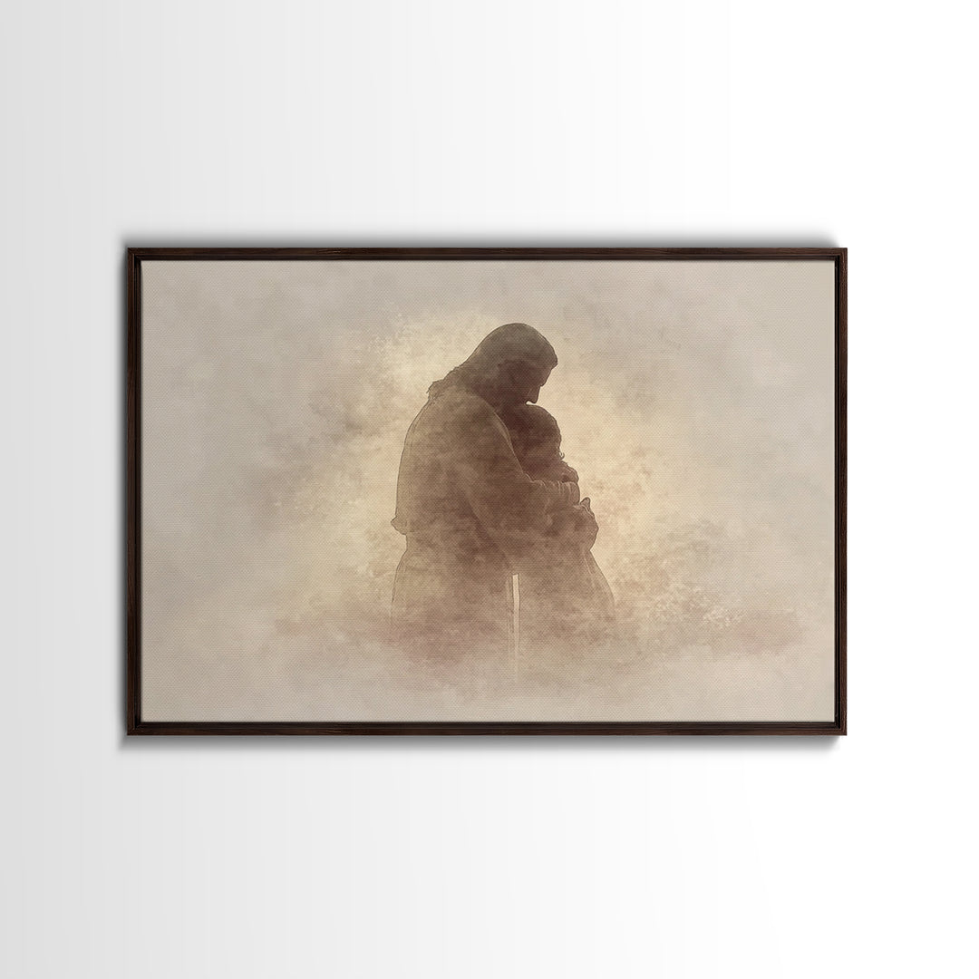Sacred Shelter – Framed Canvas Print – Christian Wall Art – Christian Art Canvas – Abstract Christian Art – Moody Christian Art – Christian