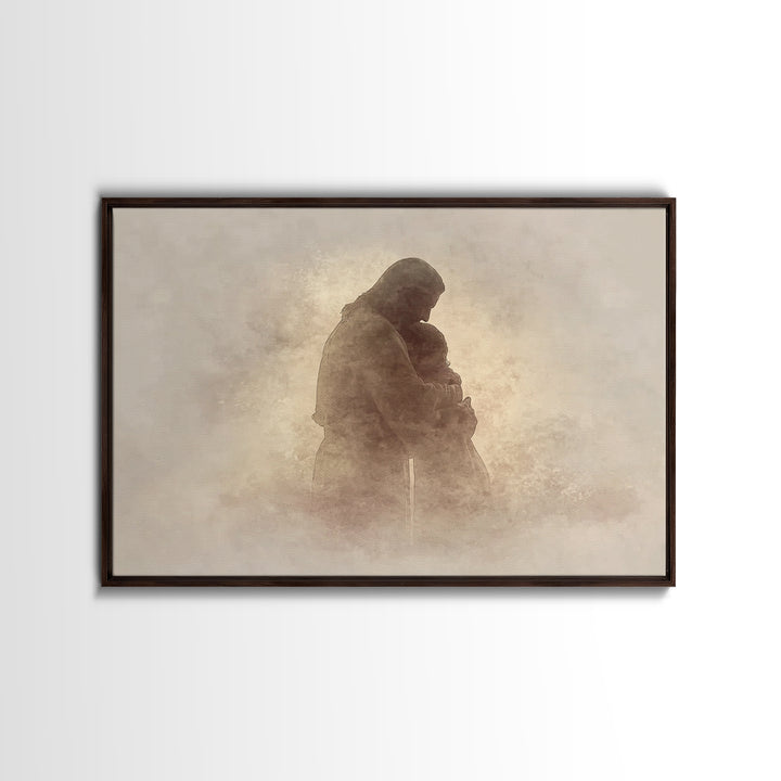 Sacred Shelter – Framed Canvas Print – Christian Wall Art – Christian Art Canvas – Abstract Christian Art – Moody Christian Art – Christian