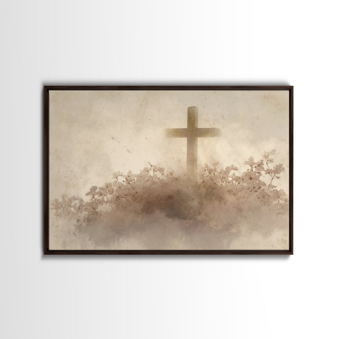 Risen Blossom – Framed Canvas Print – Christian Wall Art – Christian Art Canvas – Christian Decoration – Moody Christian Art – Christian Ar