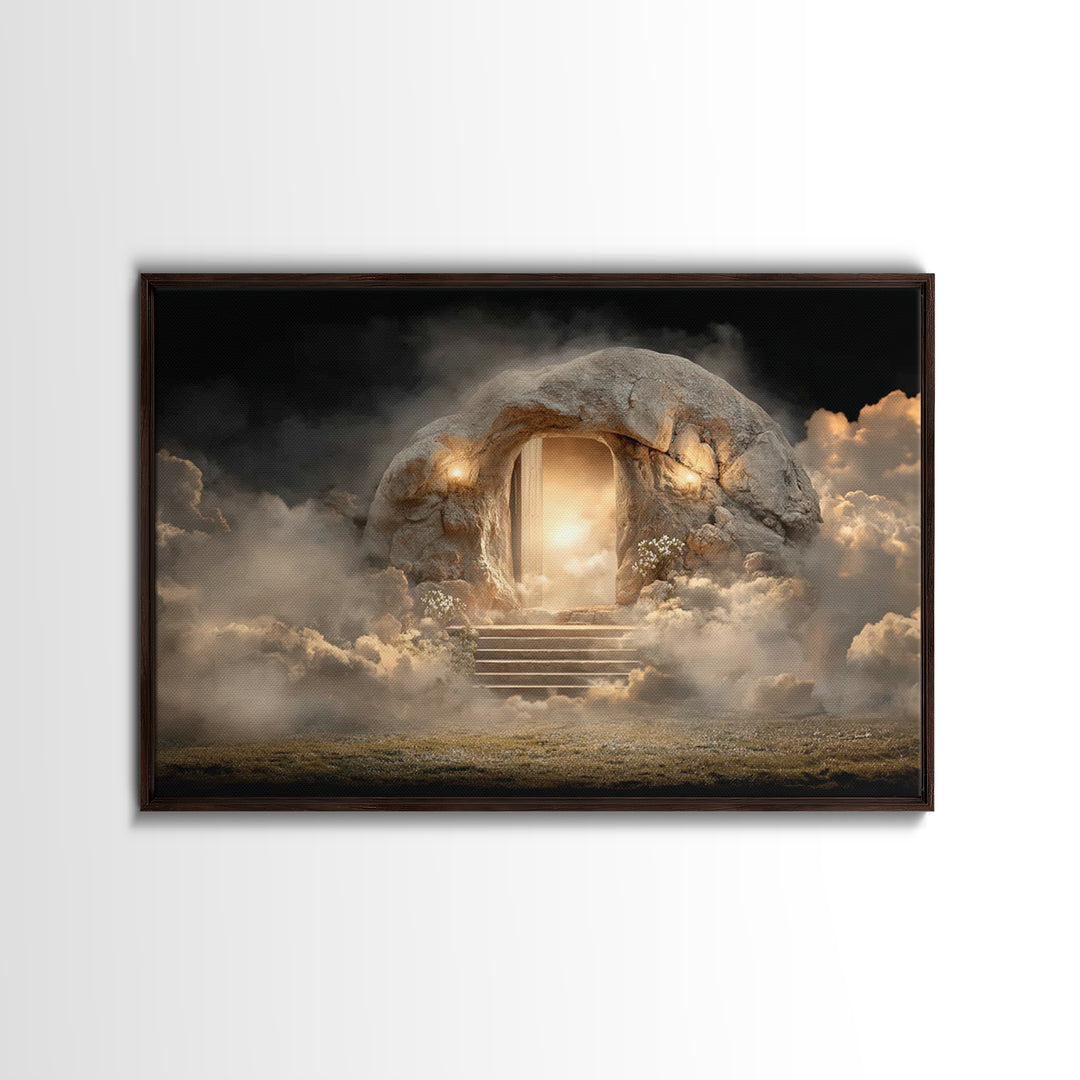Risen Dawn | Framed Canvas Print | Christian Art Canvas | Jesus Painting Canvas | Christian Wall Art | Christian Christmas Art | Christian