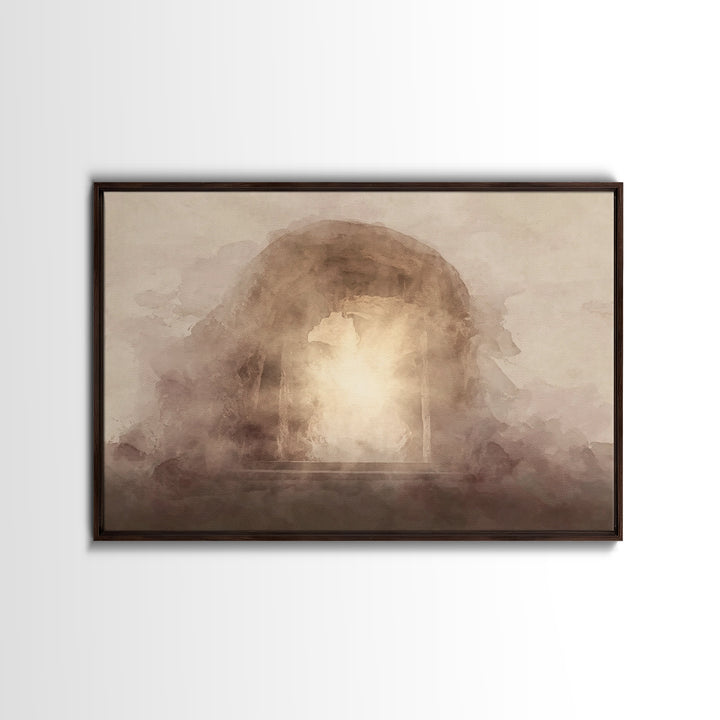 Glory In The Mist, Framed Canvas Print, Christian Wall Art, Christian Decor For Home, Modern Christian Art, Jesus Painting, Christmas Art P
