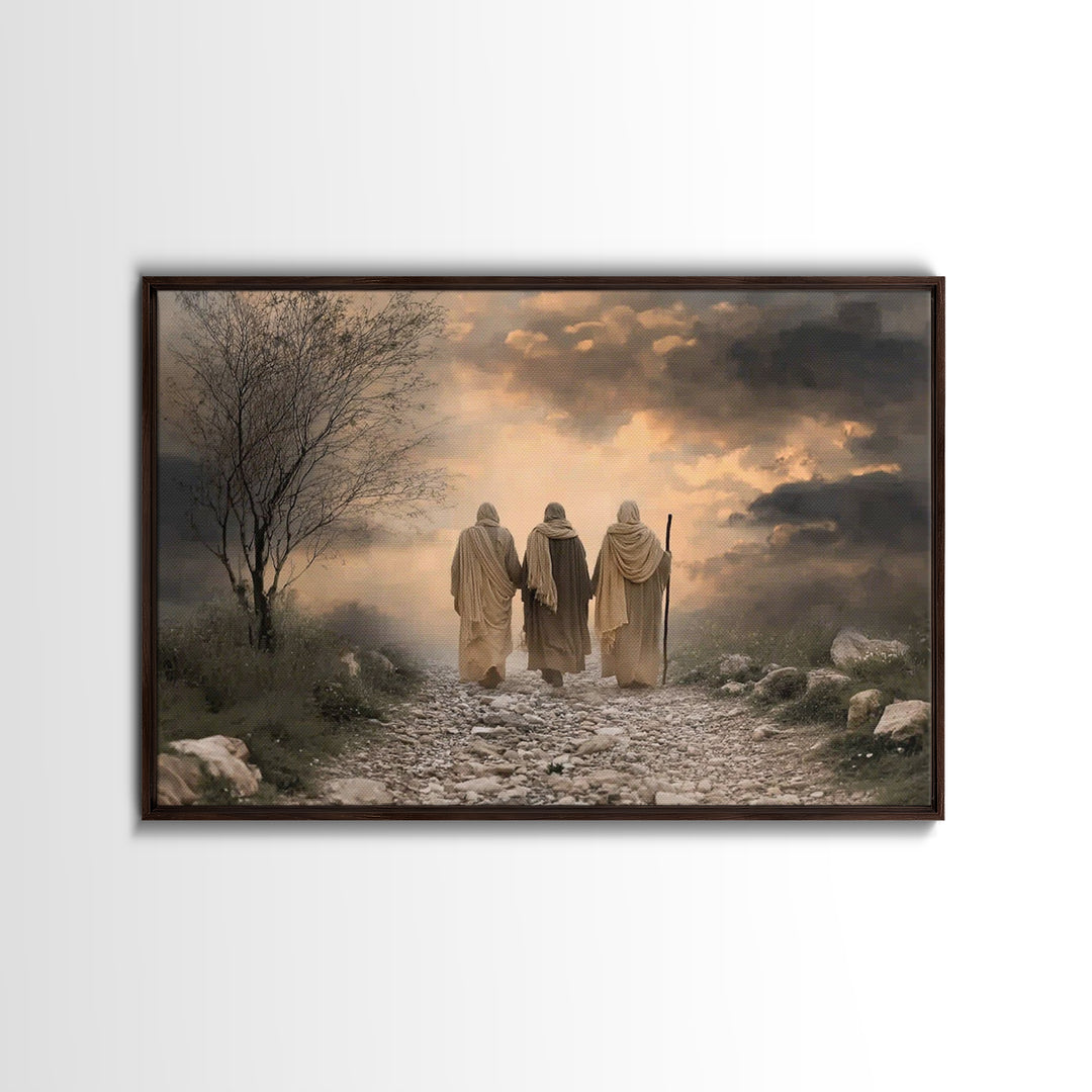 Dusty Path Grace, Framed Canvas Print, Christian Wall Art, Christian Art Print, Jesus Painting Canvas, Vintage Christian Art, Christmas Art