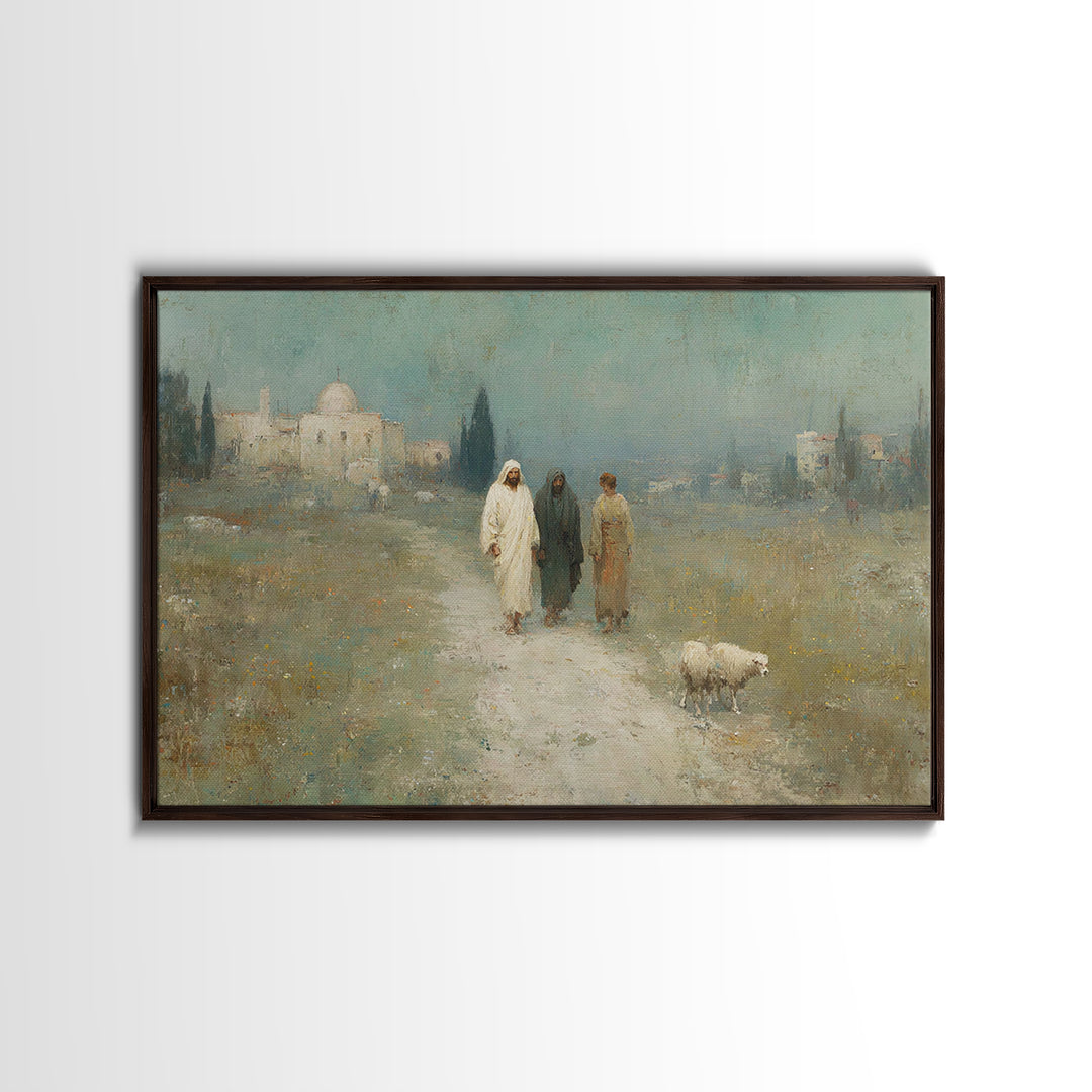 Sacred Pathway – Framed Canvas Print – Christian Art – Christian Wall Art – Jesus Painting – Modern Christian Art – Christian Christmas Dec