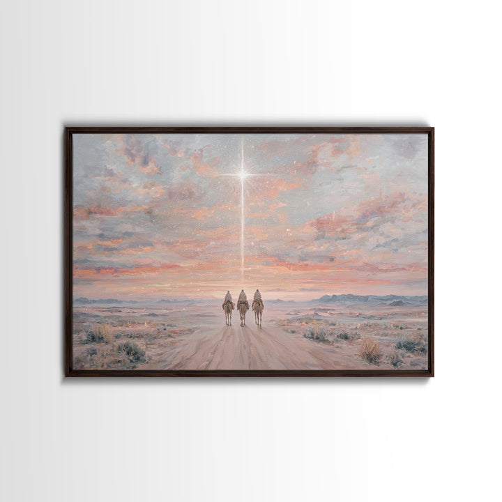 Divine Star Path – Framed Canvas Print – Christmas Art Work – Christian Art Canvas – Christian Wall Art – Christian Christmas Decorations –