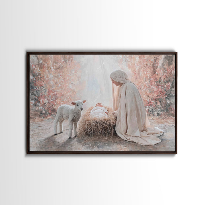 Bethlehem Grace, Framed Canvas Print, Christian Christmas Art, Christian Wall Art, Jesus Painting, Christian Art Canvas, Christmas Art Prin