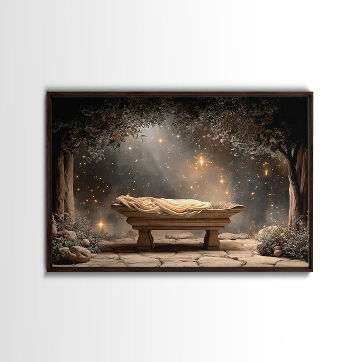 Starborn Peace – Framed Canvas Print – Christian Art Canvas – Christmas Wall Art – Christian Christmas – Jesus Christmas Art – Christian De