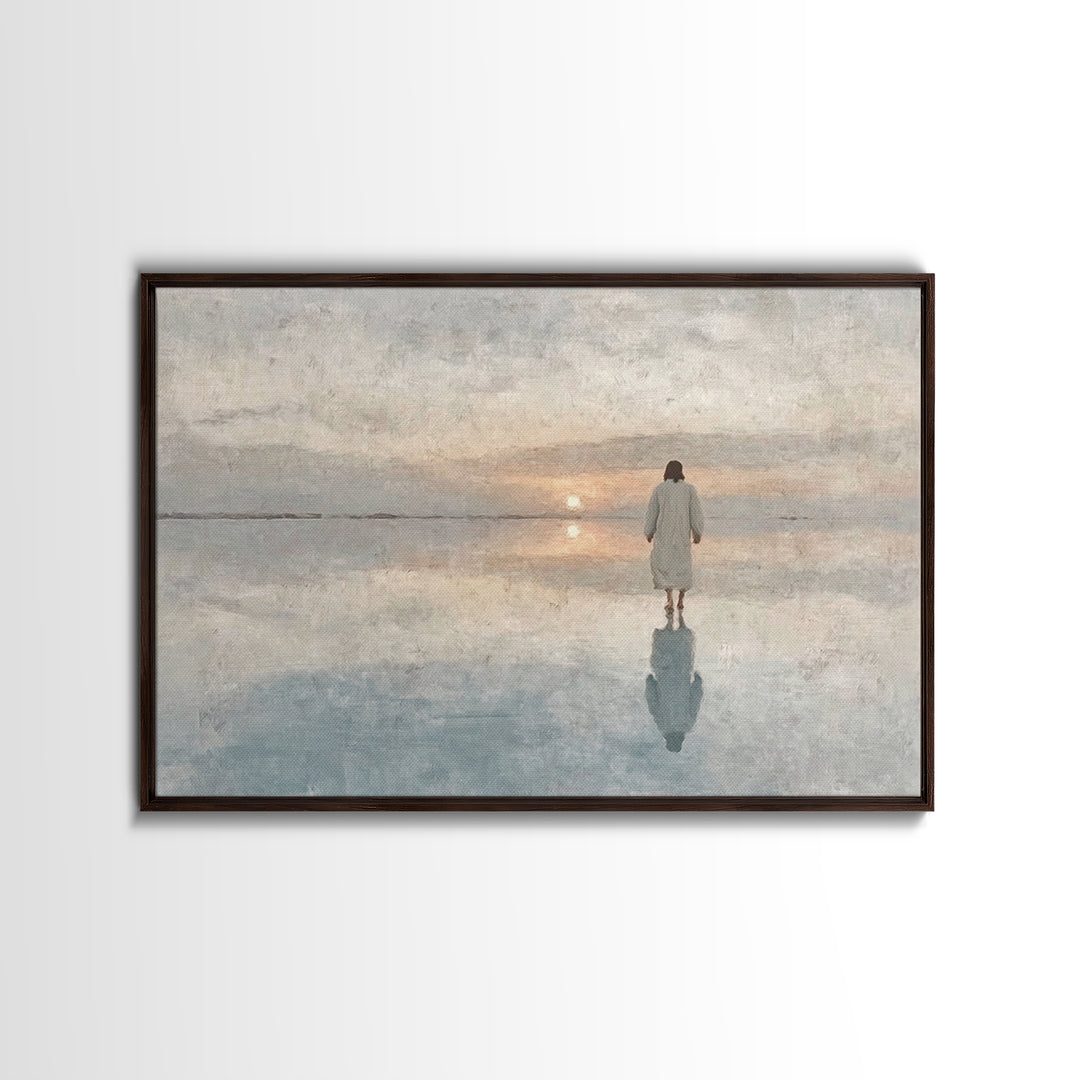 Walk Of Faith | Framed Canvas Print | Jesus Painting | Christian Wall Art | Christian Art Canvas | Modern Christian Art