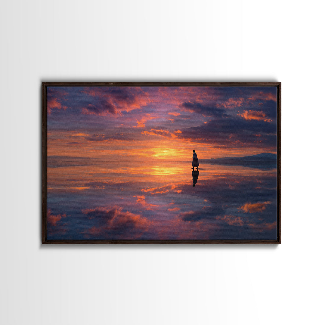 Twilight Of Promise – Framed Canvas Print – Christian Art Canvas – Jesus Painting – Christian Wall Art – Modern Christian Art – Christmas A