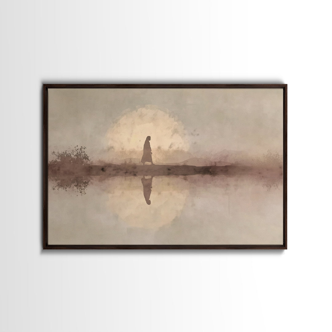 Solitude Of Faith – Framed Canvas Print – Christian Wall Art – Christian Art Canvas – Jesus Painting – Christian Gift Ideas – Christmas Art