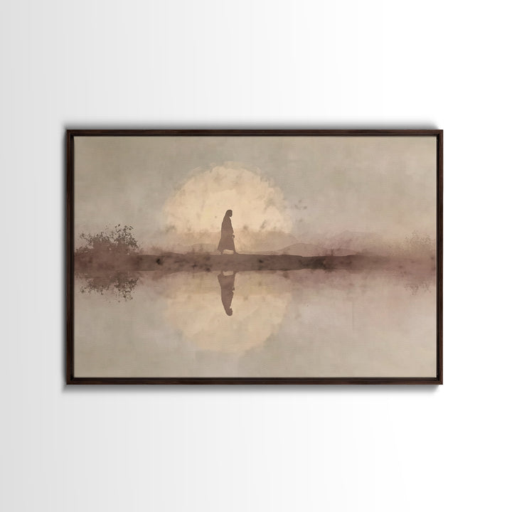 Solitude Of Faith – Framed Canvas Print – Christian Wall Art – Christian Art Canvas – Jesus Painting – Christian Gift Ideas – Christmas Art