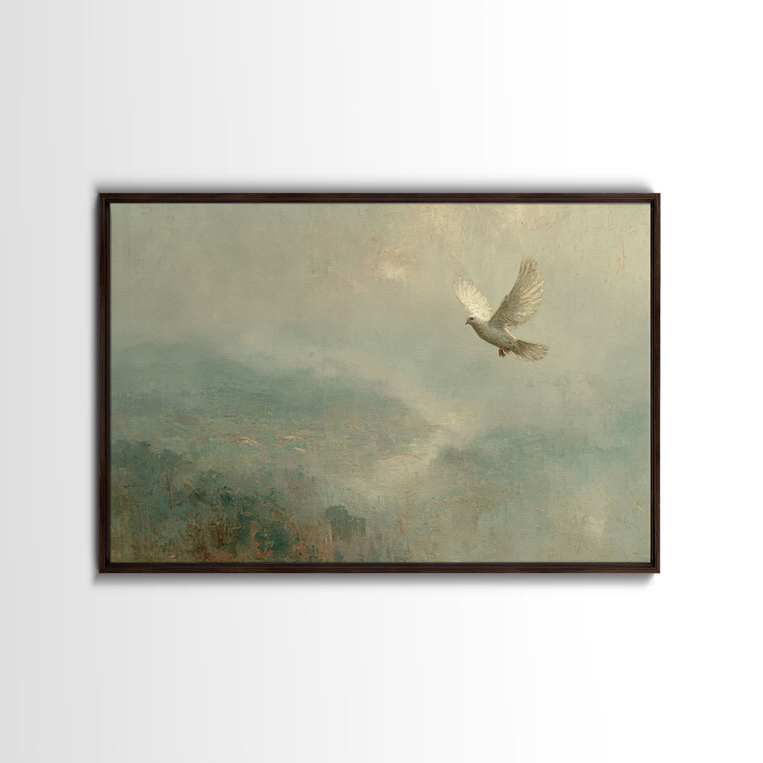 Wings Of Peace | Framed Canvas Print | Christian Wall Art | Christian Art Print | Christian Decor | Christmas Wall Art | Christian Art Canv