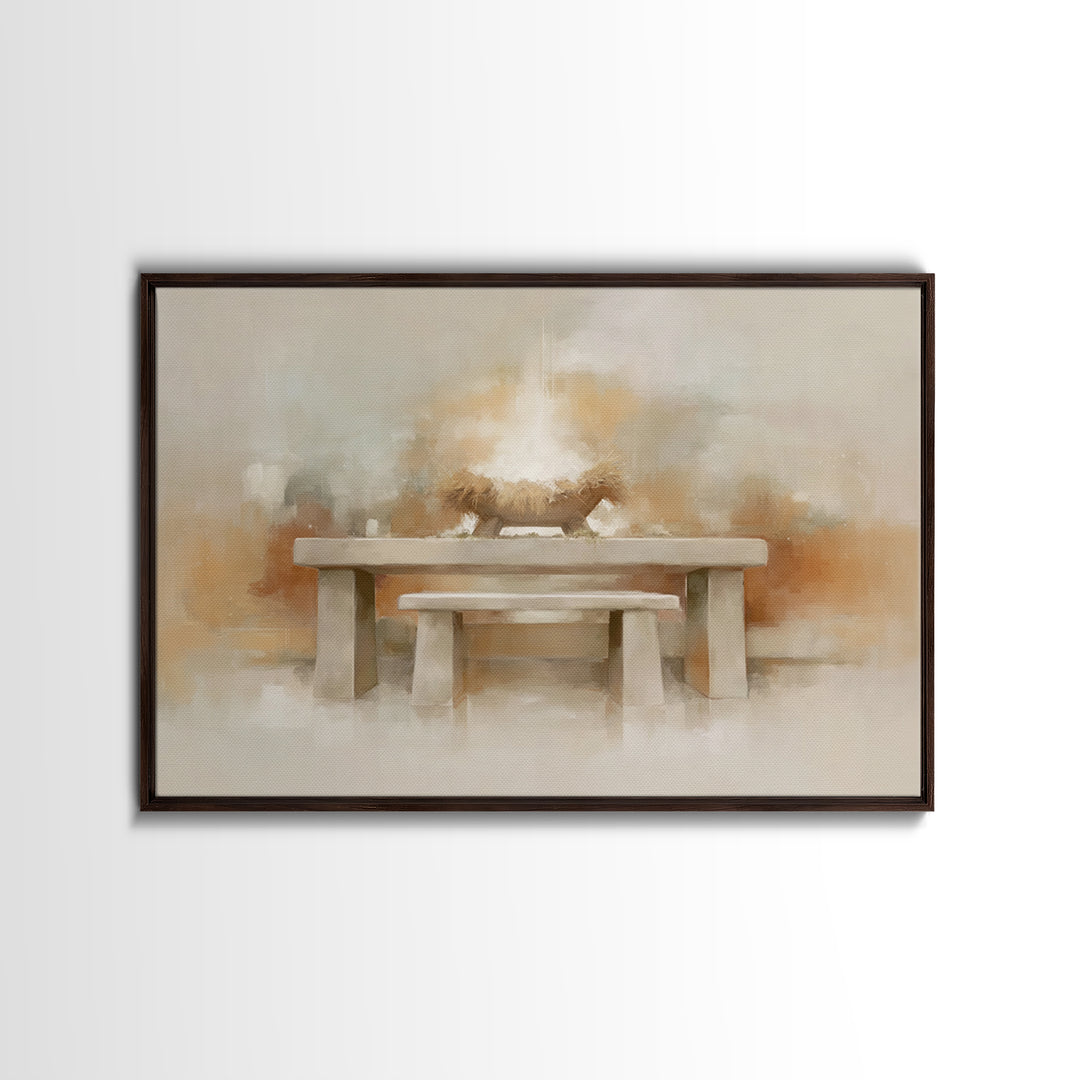 Radiant Nativity – Framed Canvas Print – Christian Art – Christian Wall Art – Christmas Art Prints – Christian Christmas Art – Christian Ca