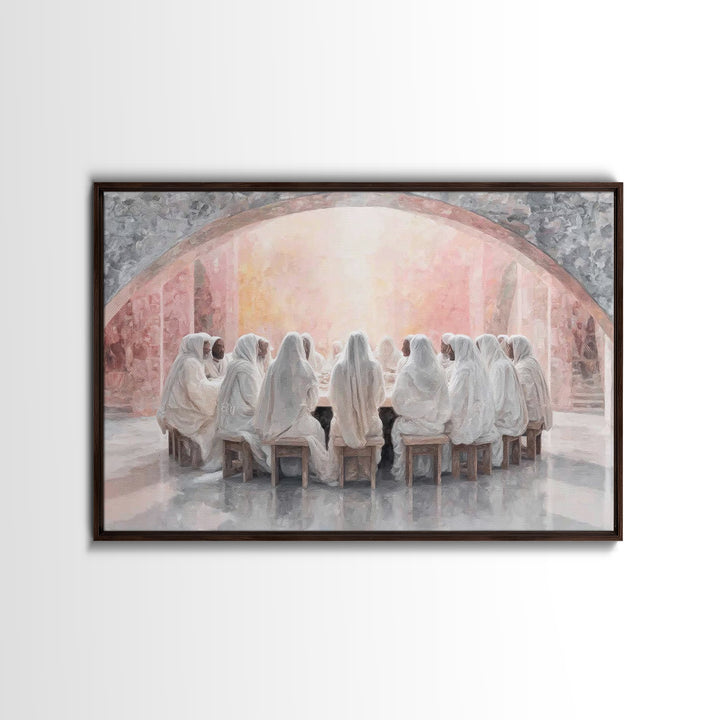 Holy Gathering Light, Framed Canvas Print, Christian Art Canvas, Christian Wall Art, Christian Paintings, Christmas Art, Christian Decor
