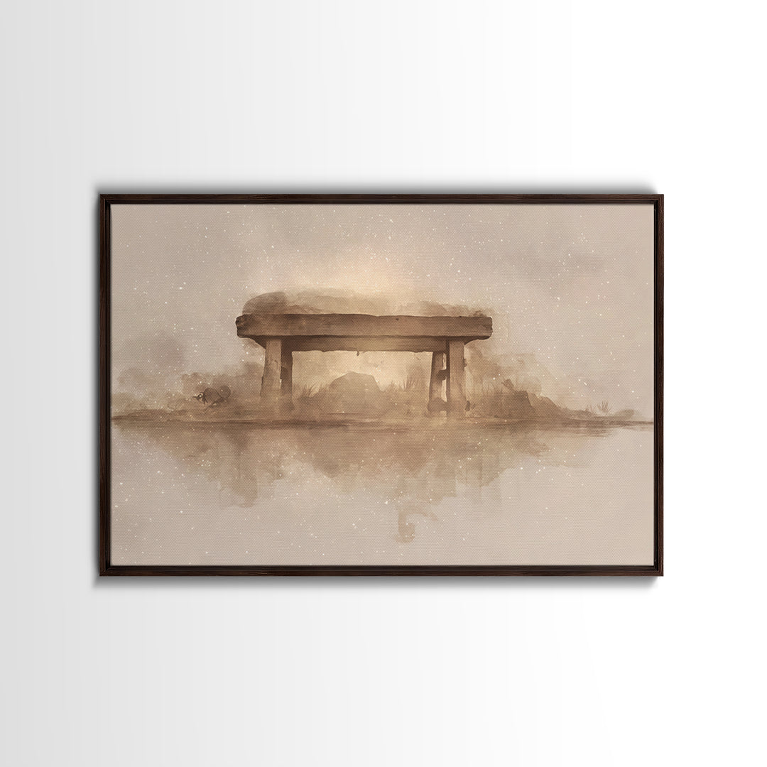 Desert Manger Light – Framed Canvas Print – Christian Christmas Art – Christian Art Canvas – Christmas Wall Art – Christian Decor – Jesus P