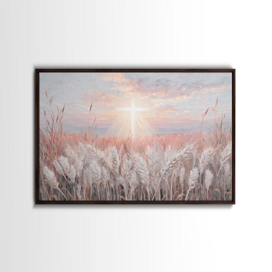 Field Of Hope – Framed Canvas Print – Christian Art Canvas – Christian Wall Art – Christian Christmas – Jesus Painting – Christian Gift