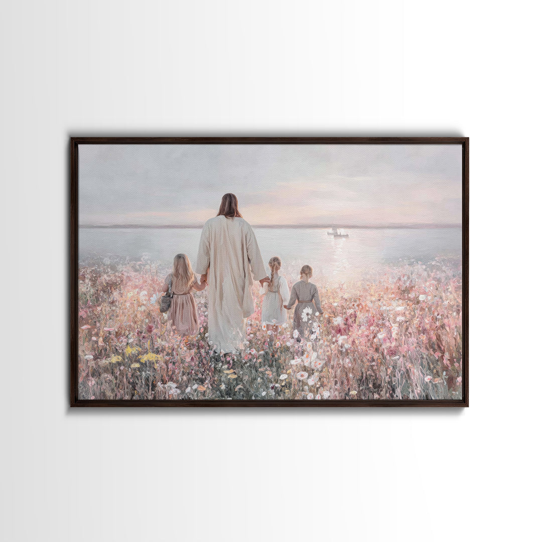 Fields Of Mercy | Framed Canvas Print | Christian Art Canvas | Christian Christmas Art | Jesus Painting | Modern Christian Art