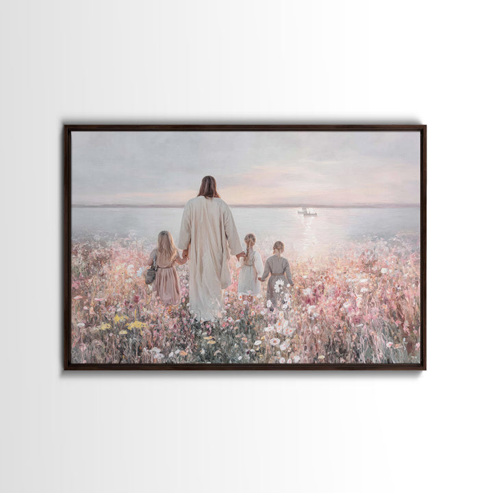 Fields Of Mercy | Framed Canvas Print | Christian Art Canvas | Christian Christmas Art | Jesus Painting | Modern Christian Art