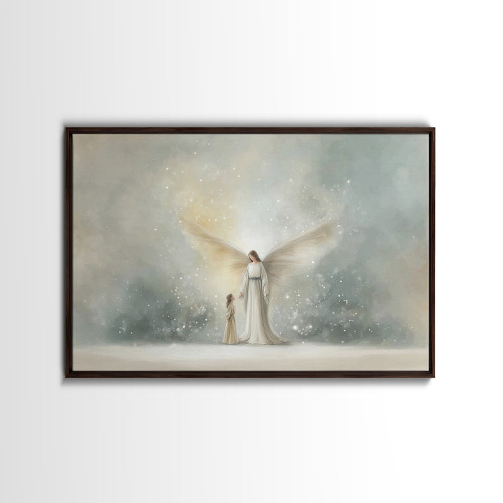 Heavenly Child – Framed Canvas Print – Christian Wall Art – Jesus Painting – Christian Art Canvas – Christian Christmas Art – Christian Gif