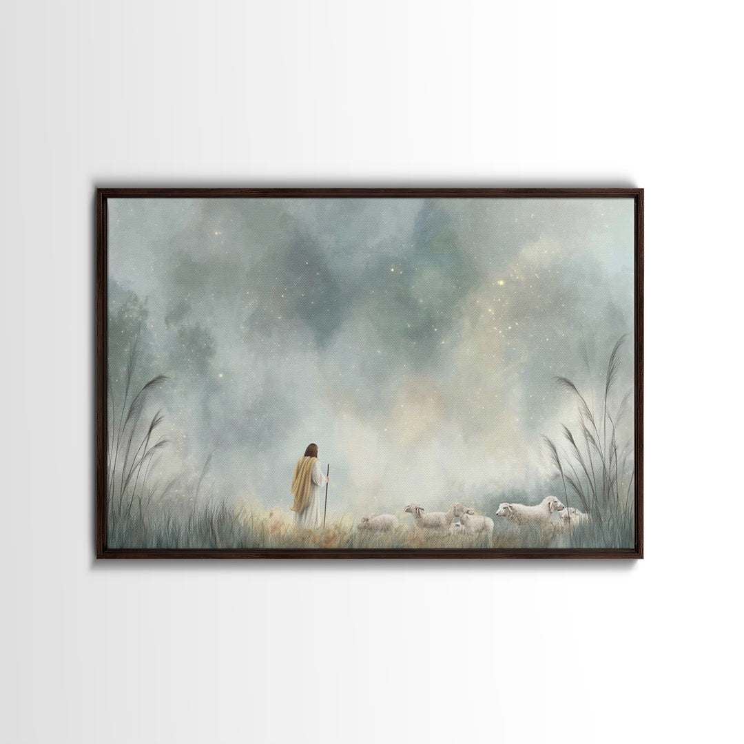 Cross On The Hill – Framed Canvas Print – Christian Wall Art – Christmas Art Prints – Christian Art Canvas – Subtle Christian Art
