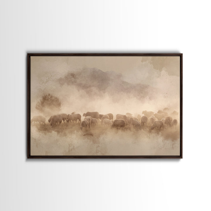 Softened Glory | Framed Canvas Print | Christian Art Gift | Minimalist Christian Art | Christian Art Canvas | Christmas Canvas Wall Art