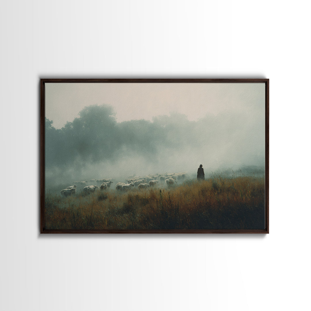 Path Of Faith, Framed Canvas Print, Jesus Painting Canvas, Christian Wall Art, Modern Christian Art, Christian Christmas Art