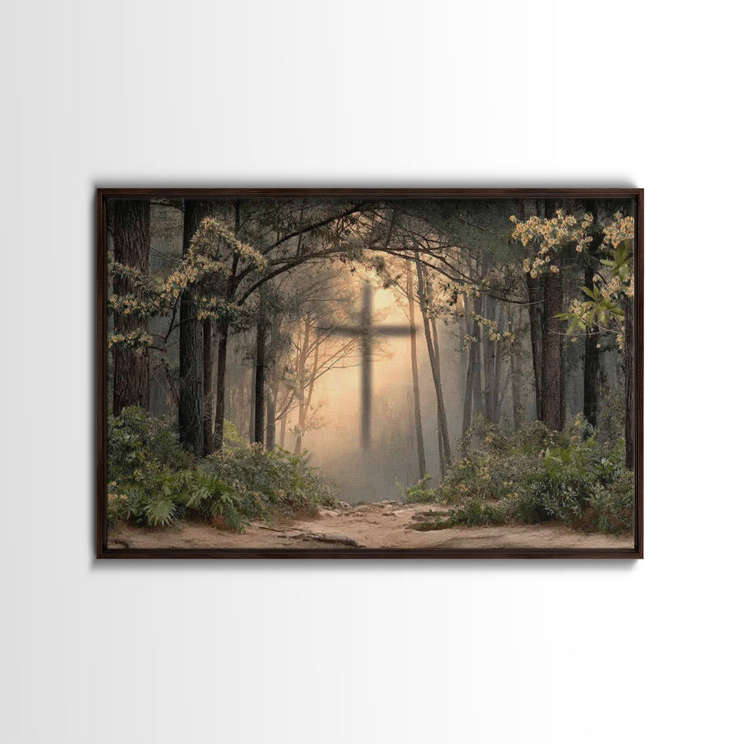 Sacred Path – Framed Canvas Print – Christian Art Work – Jesus Canvas Art – Christian Christmas Decorations – Modern Christian Painting