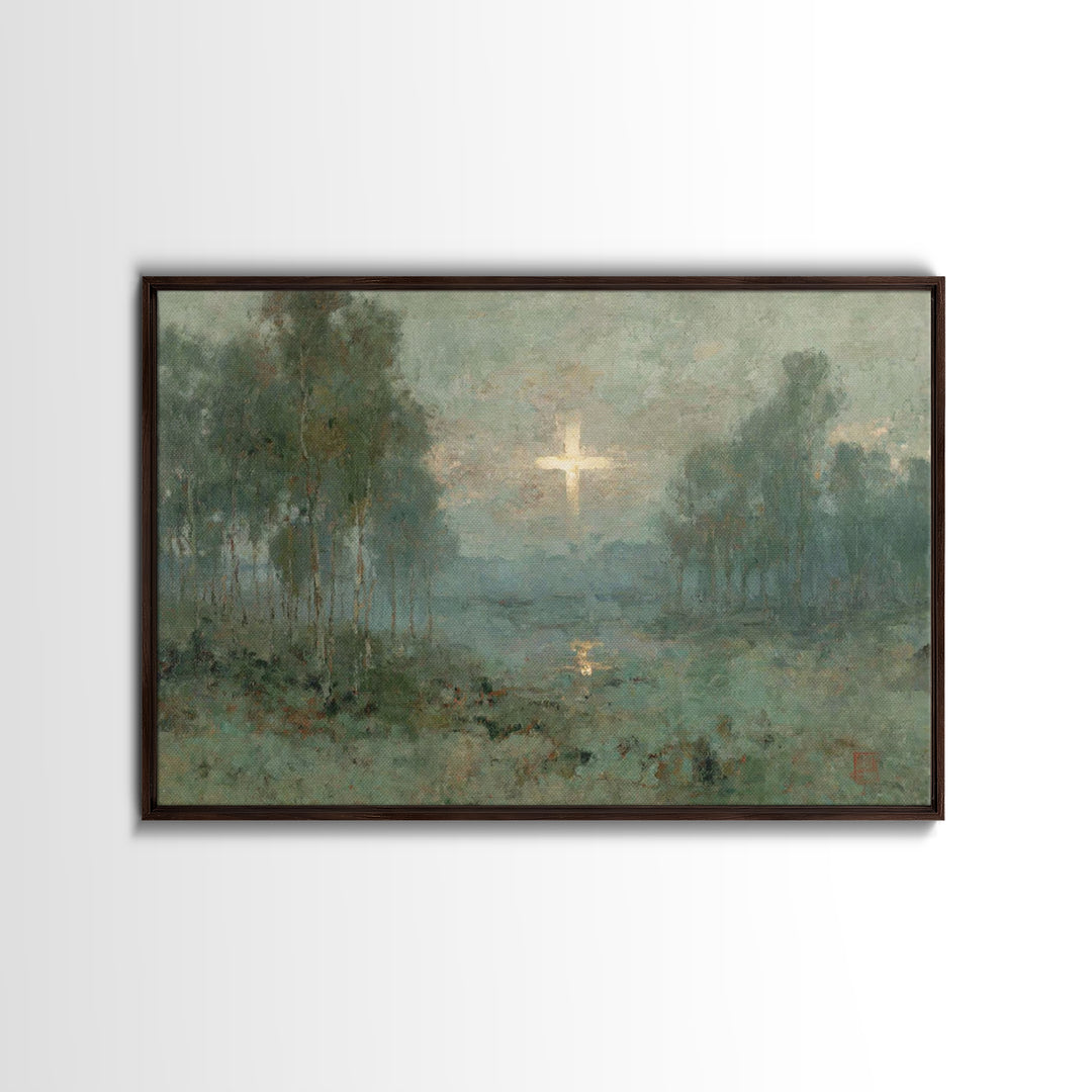Sacred Silhouette – Framed Canvas Print – Christian Art – Christian Wall Art – Minimalist Christian Art – Jesus Painting – Christian Art Ca
