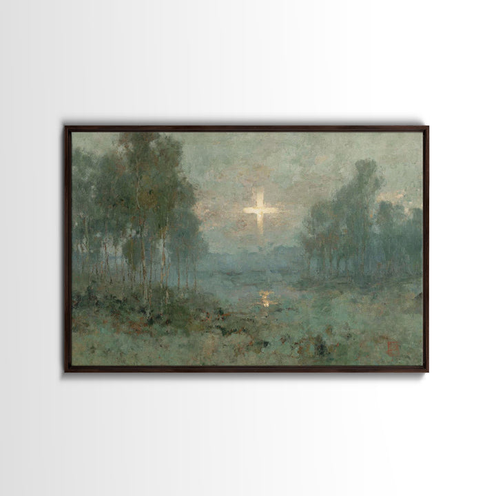 Sacred Silhouette – Framed Canvas Print – Christian Art – Christian Wall Art – Minimalist Christian Art – Jesus Painting – Christian Art Ca