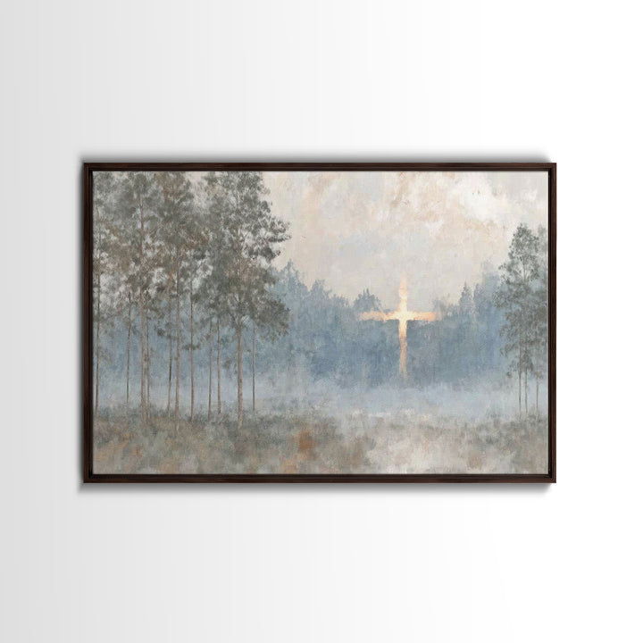 Woodland Peace – Framed Canvas Print – Jesus Painting – Christian Wall Art – Moody Christian Art – Christian Art Canvas – Large Christian P