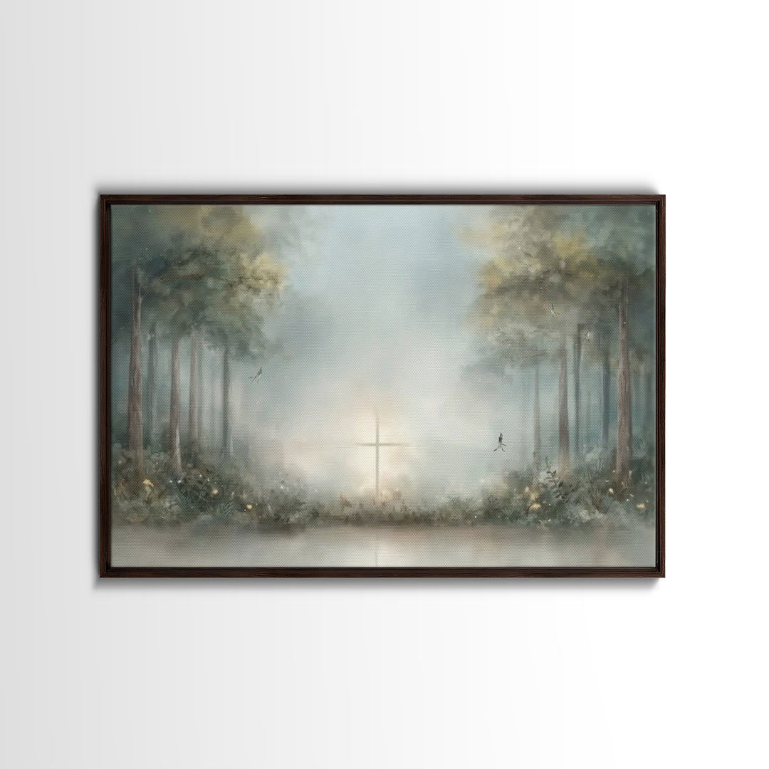 Holy Supper Glow – Framed Canvas Print – Christian Art Canvas – Jesus Painting – Christian Wall Art – Christian Christmas Art – Vintage Chr