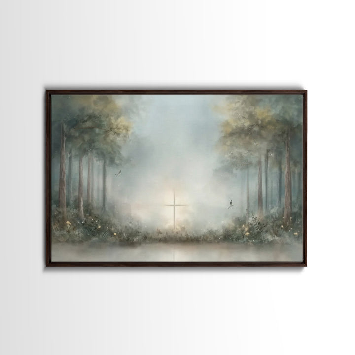 Holy Supper Glow – Framed Canvas Print – Christian Art Canvas – Jesus Painting – Christian Wall Art – Christian Christmas Art – Vintage Chr
