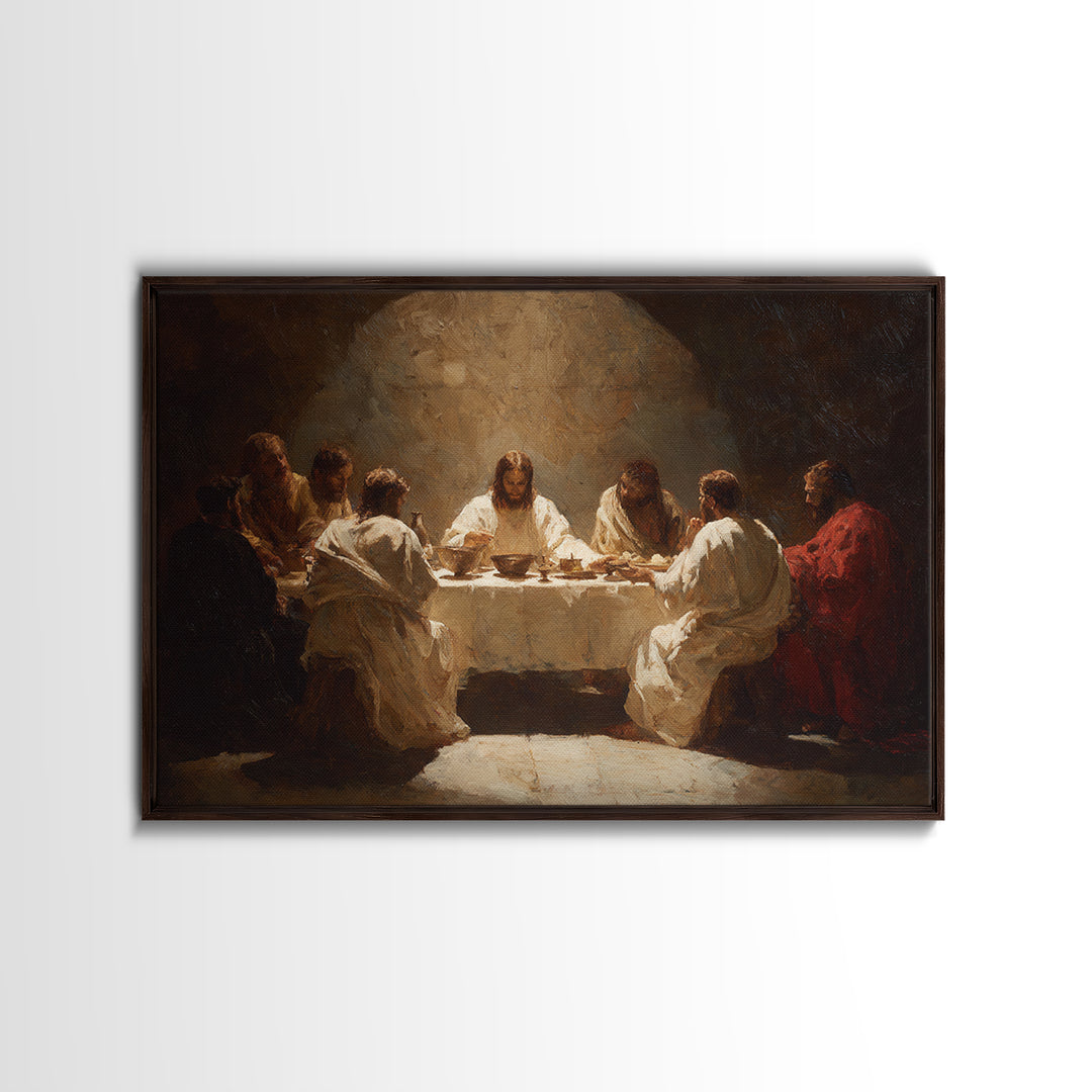 Shepherd’s Meadow Walk – Framed Canvas Print – Christian Art Canvas – Christian Wall Art – Jesus Painting – Christian Gift – Pastoral Scene