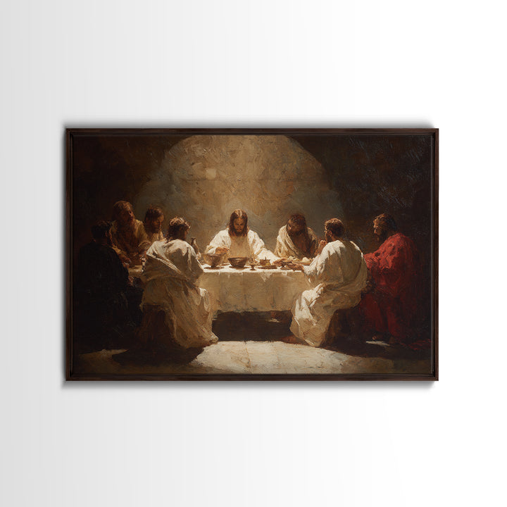 Shepherd’s Meadow Walk – Framed Canvas Print – Christian Art Canvas – Christian Wall Art – Jesus Painting – Christian Gift – Pastoral Scene