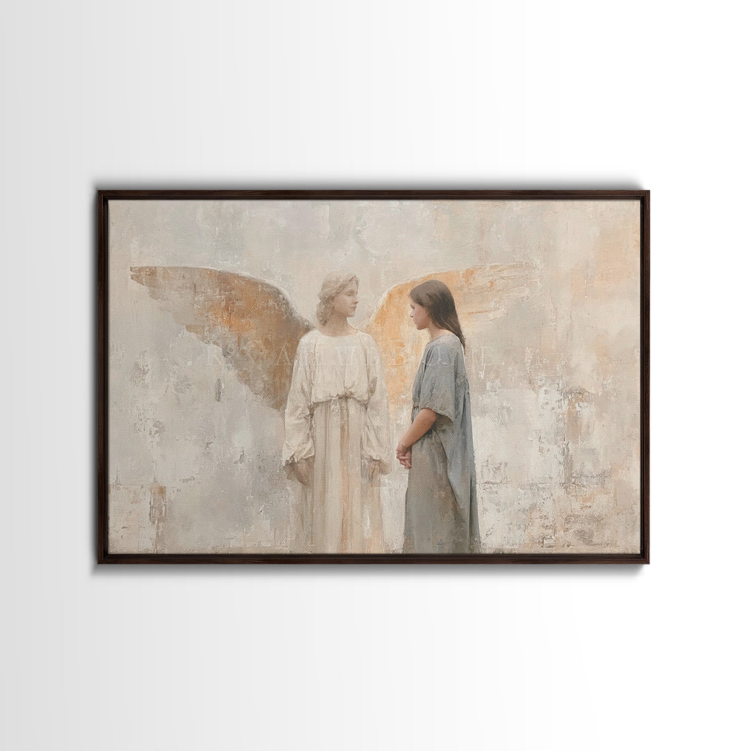 Angels In Light – Framed Canvas Print – Christian Wall Art – Christian Christmas Art – Christian Art Canvas – Christmas Wall Art – Christia